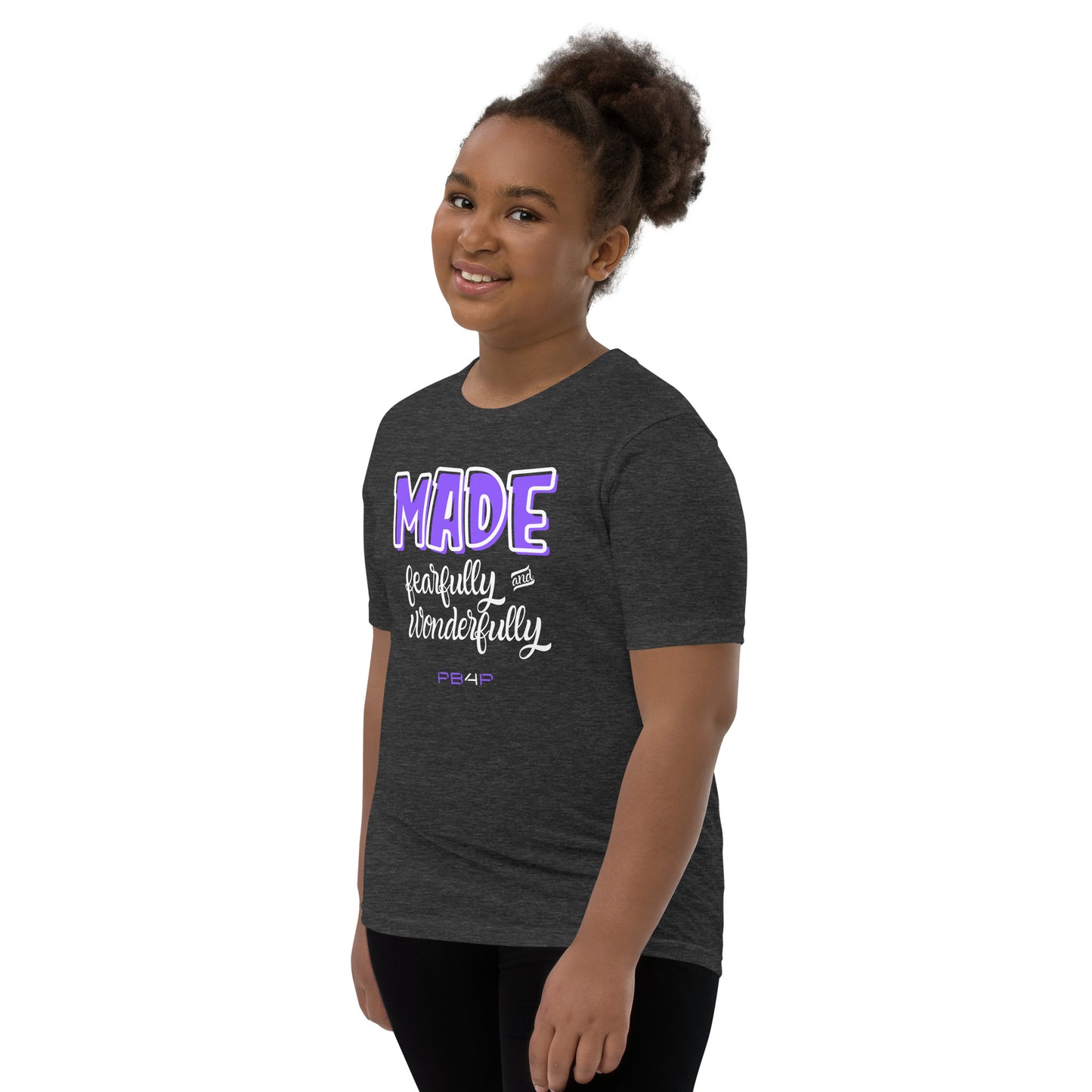 Fearfully & Wonderfully Made Youth Tee Purple
