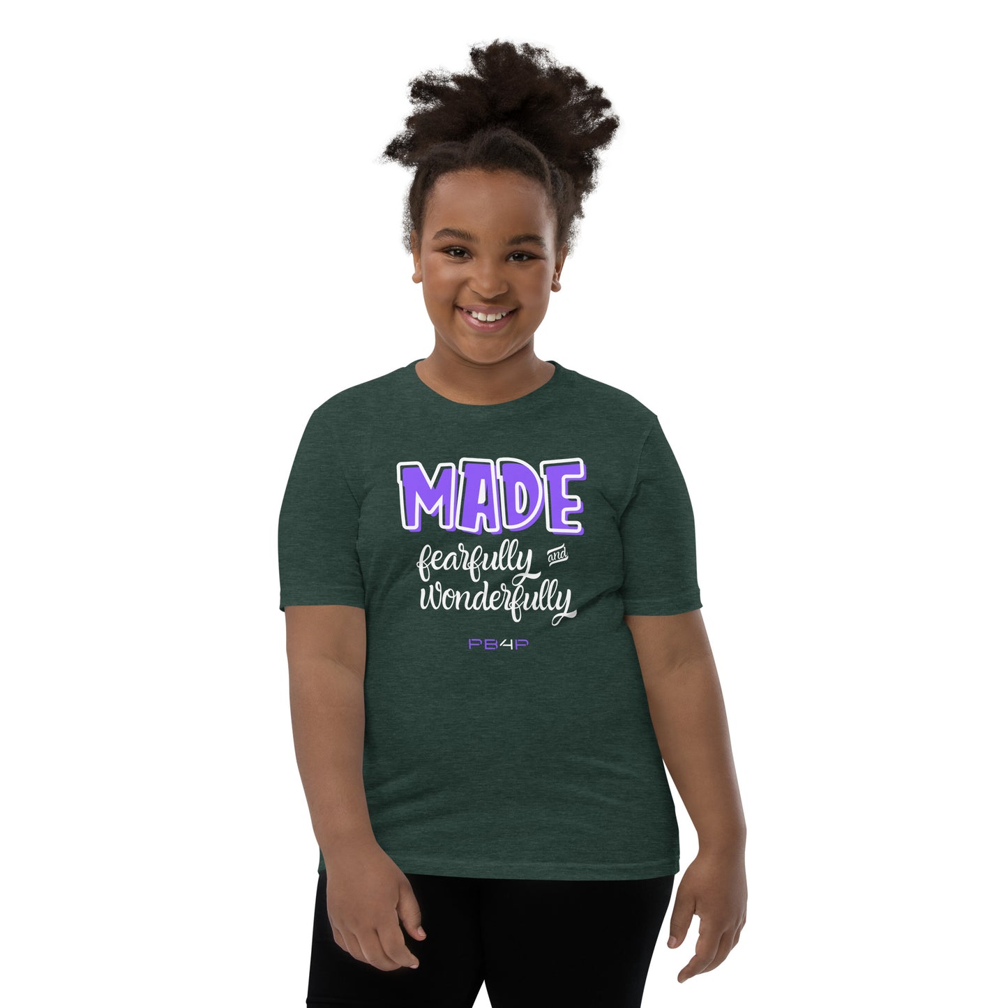 Fearfully & Wonderfully Made Youth Tee Purple